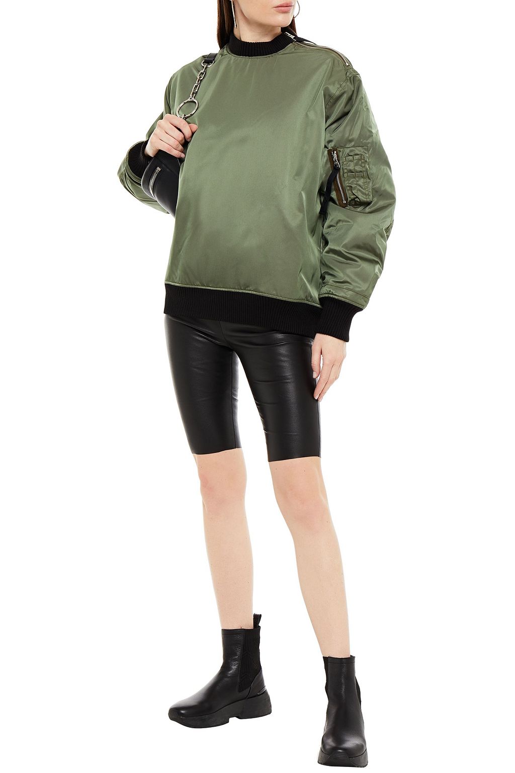 REEBOK X VICTORIA BECKHAM Zip-detailed shell bomber jacket