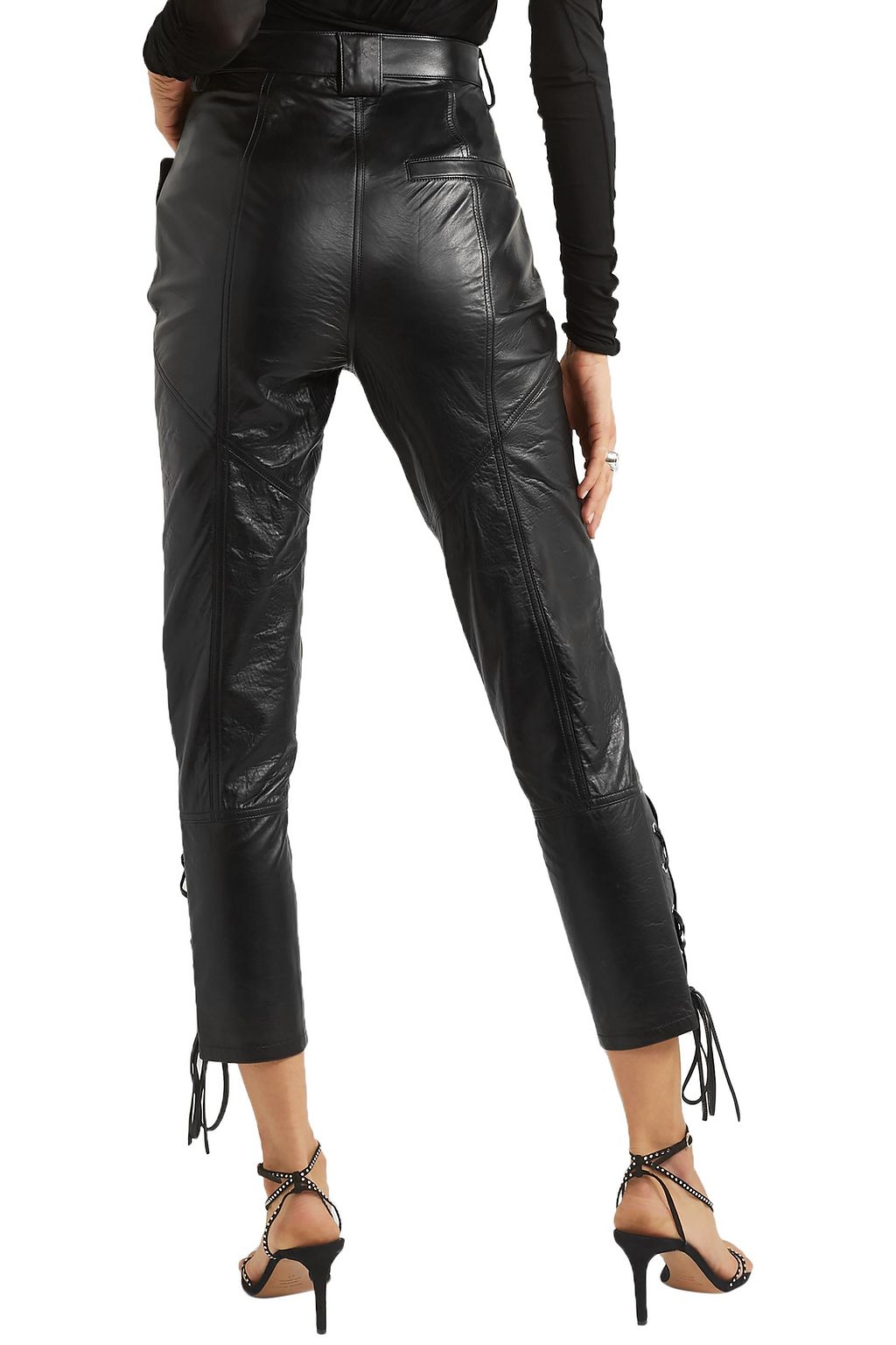 ISABEL MARANT Cadix lace-up leather tapered pants