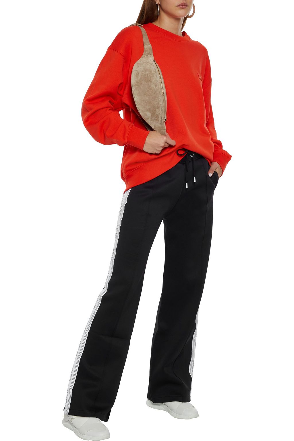KENZO Monogram-trimmed ponte track pants