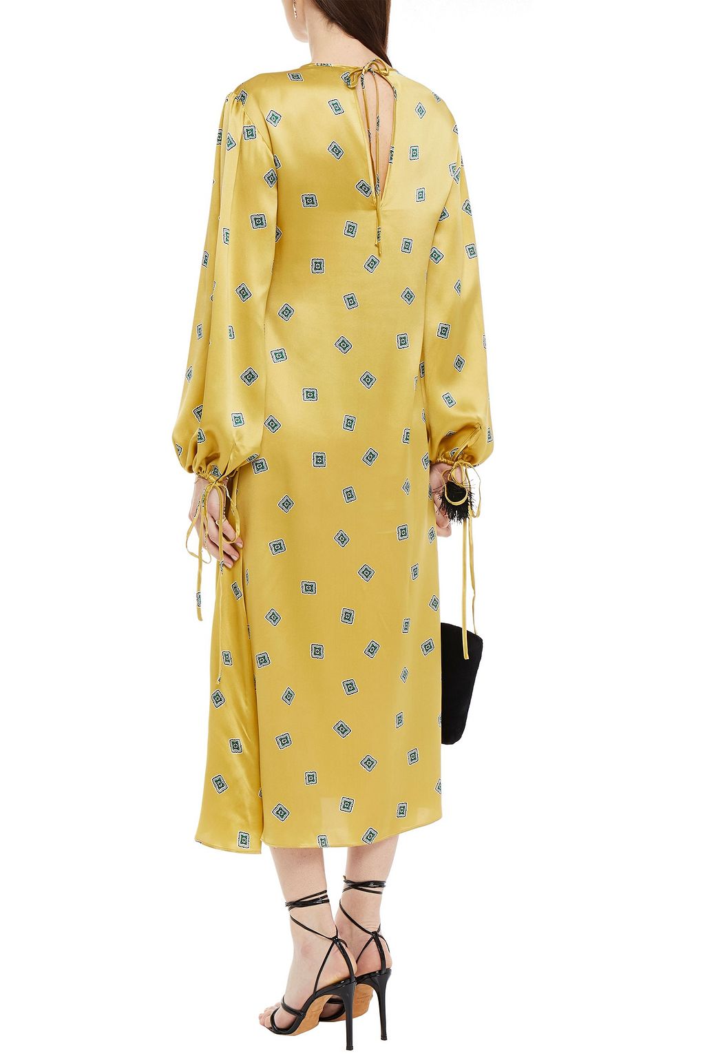 OLIVIA VON HALLE Printed silk-satin kaftan