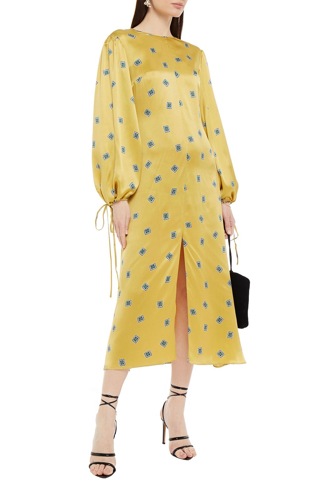 OLIVIA VON HALLE Printed silk-satin kaftan