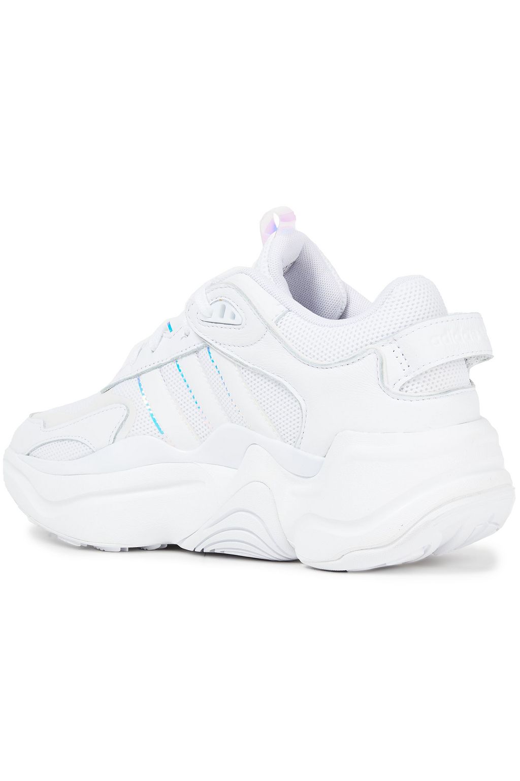 ADIDAS ORIGINALS Holographic-trimmed mesh and leather sneakers