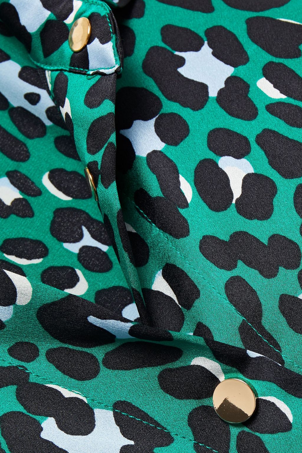 OLIVIA VON HALLE Leopard-print silk-satin maxi shirt dress