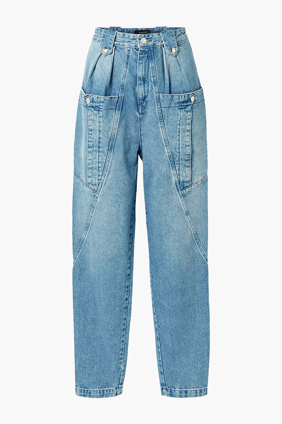 isabel marant - kerris high-rise tapered jeans - blue - fr 38