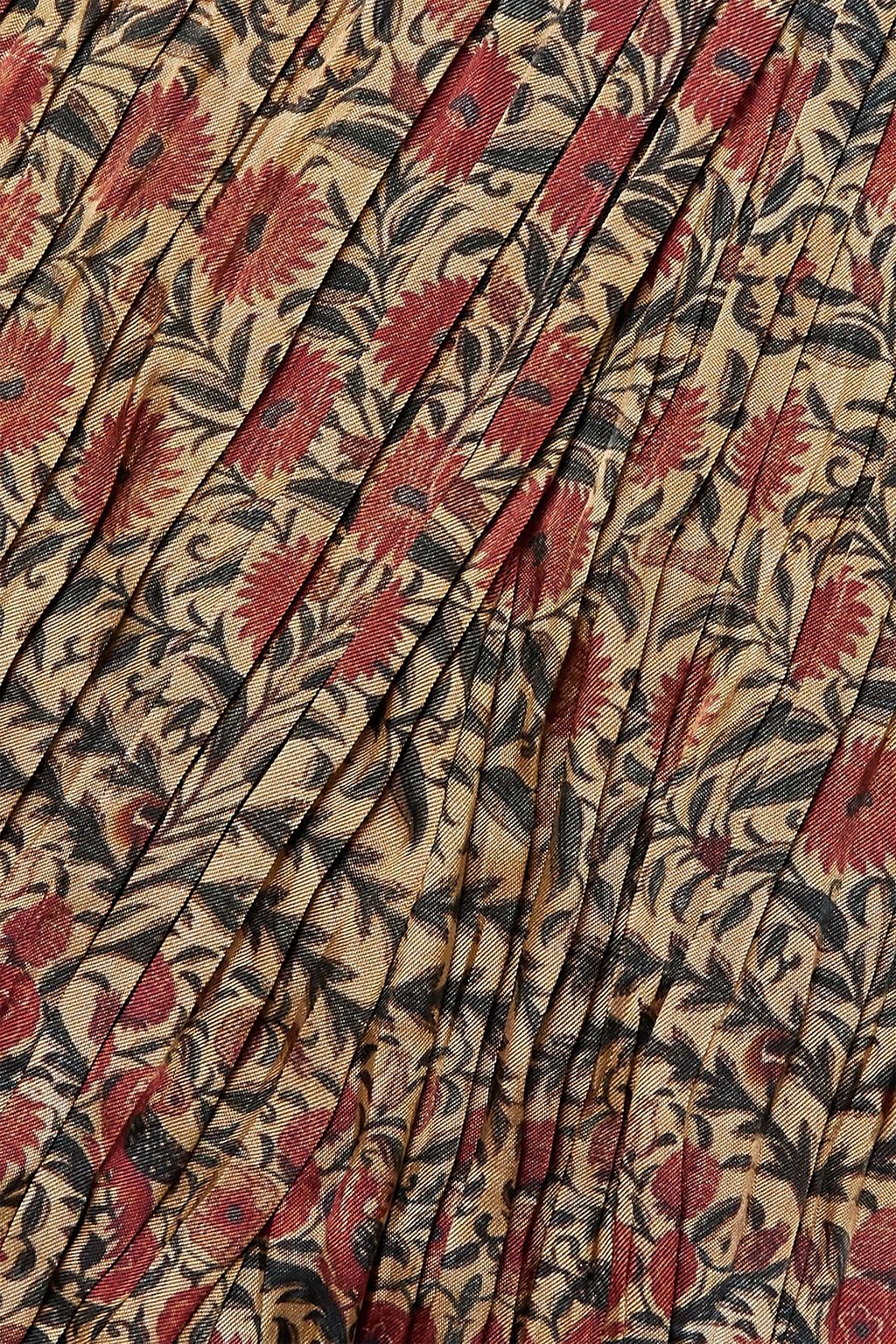 KHAITE Hilary pleated floral-print twill shorts