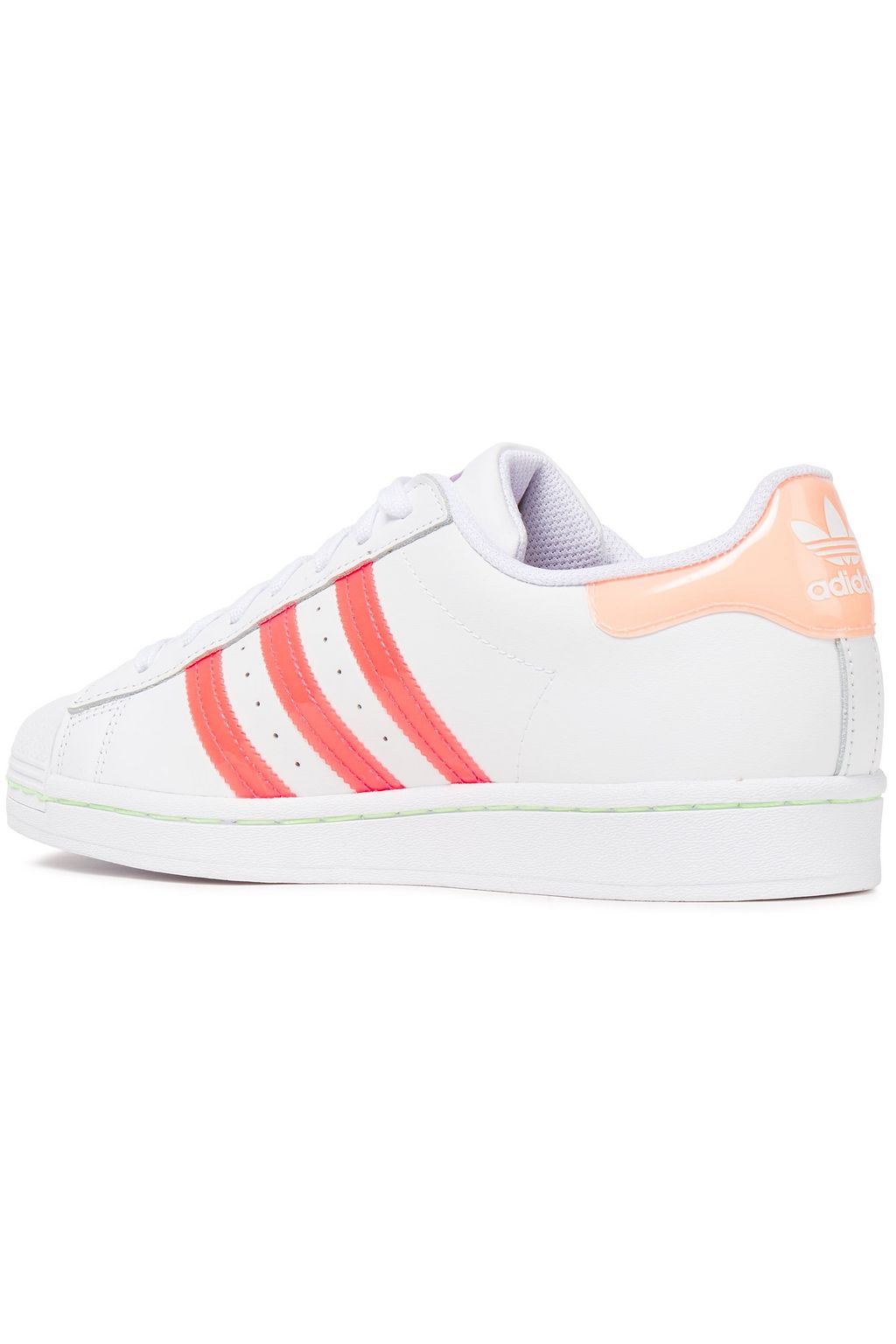 ADIDAS ORIGINALS Patent-trimmed perforated leather sneakers