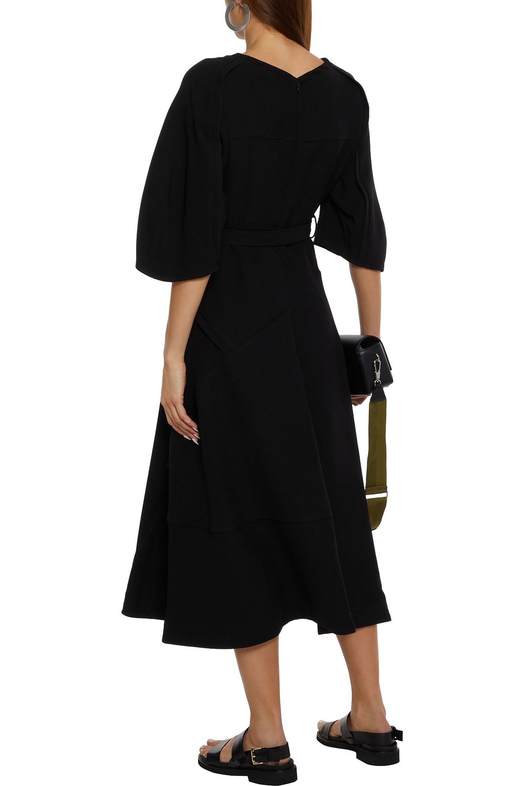3.1 PHILLIP LIM Belted pintucked crepe midi dress