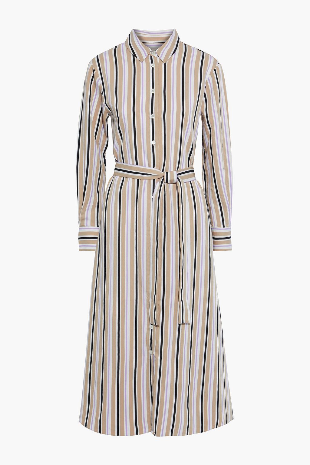belted striped dress