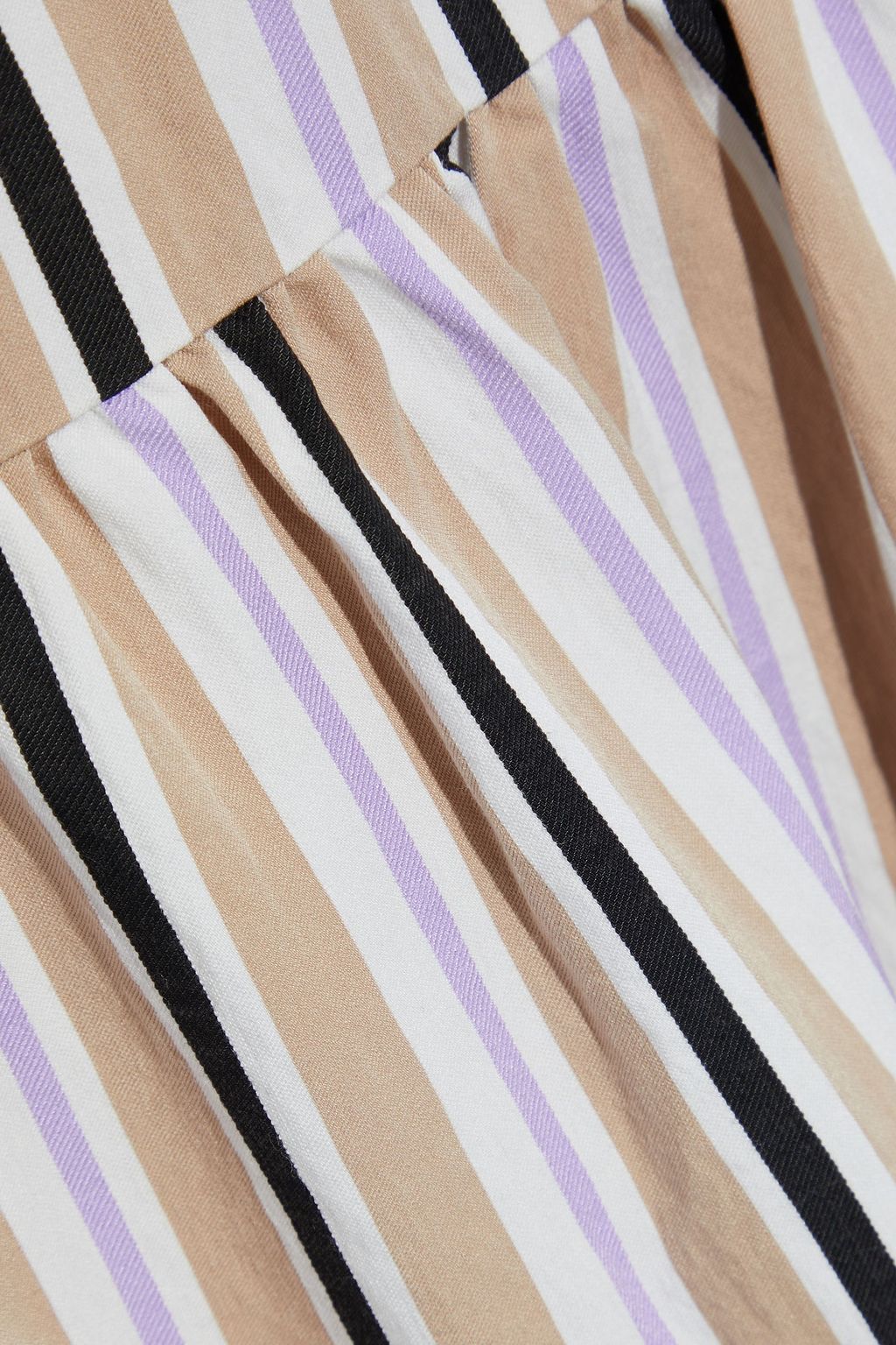 CHINTI & PARKER Gathered striped jacquard midi skirt