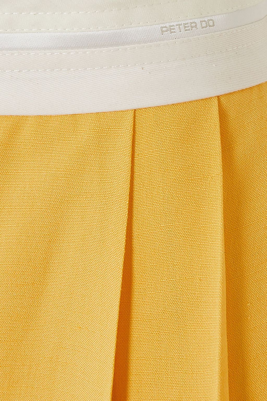 PETER DO Asymmetric pleated woven midi skirt