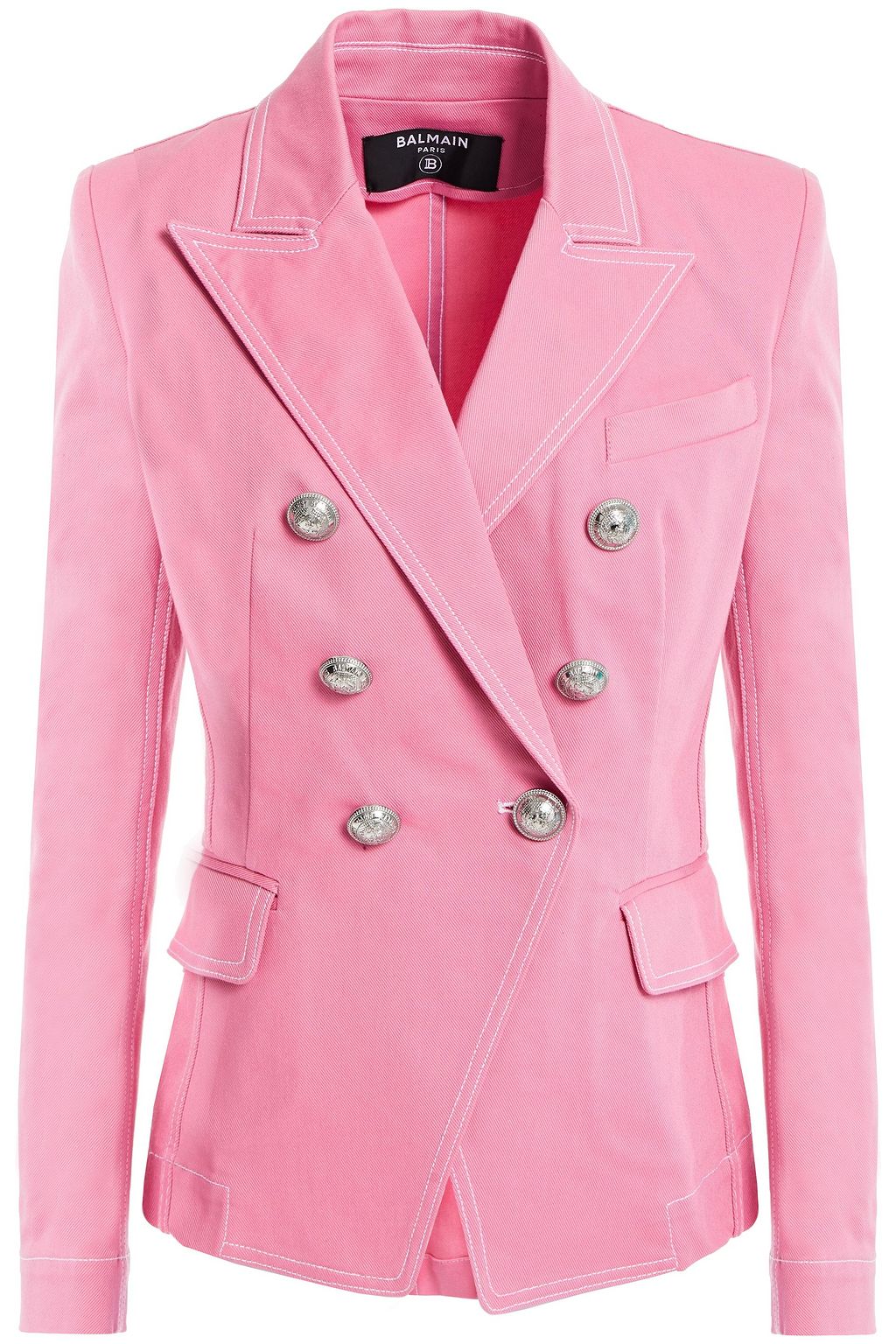 Pink Double-breasted button-embellished 