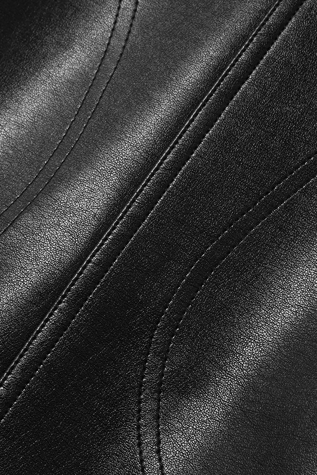 PETER DO Paneled faux leather and satin mini dress