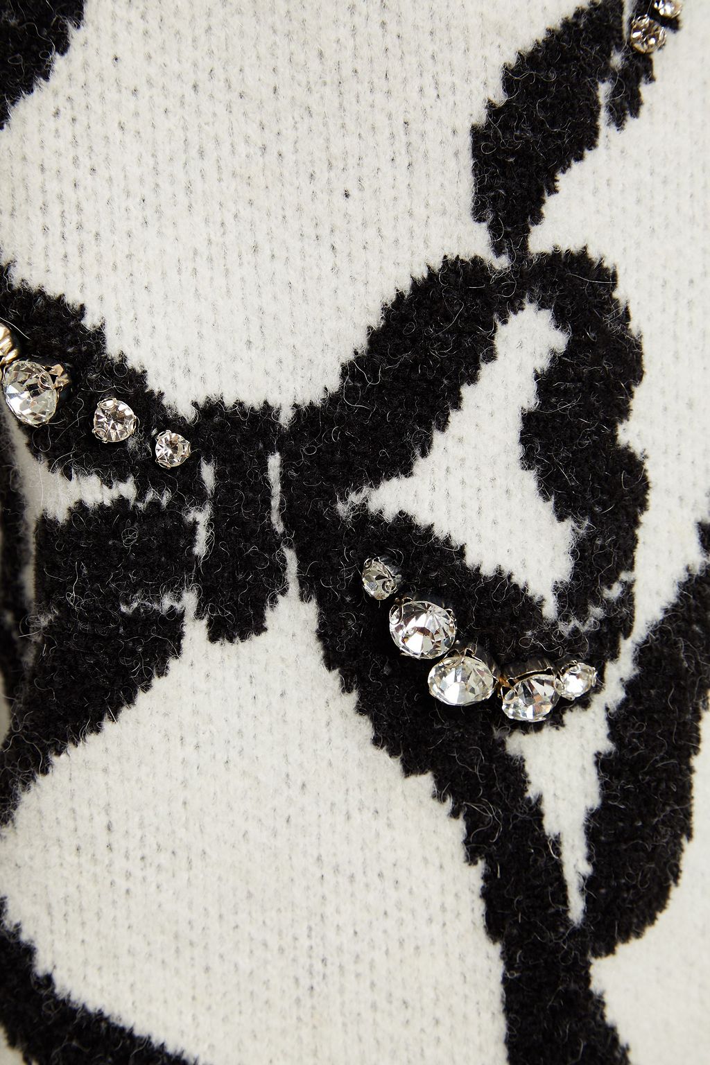 TORY BURCH Crystal-embellished jacquard-knit cardigan