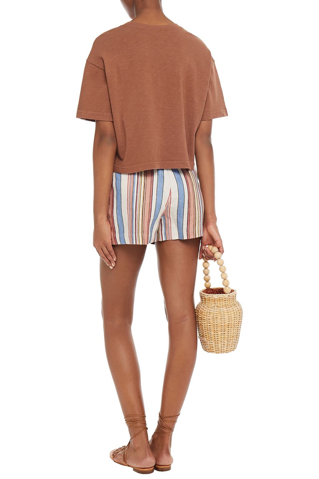 FRAME Cropped organic cotton-jersey T-shirt