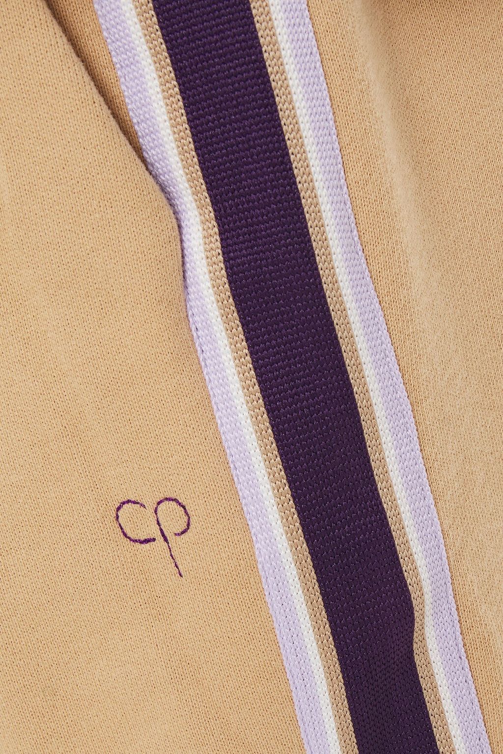CHINTI & PARKER Striped French cotton-terry track pants