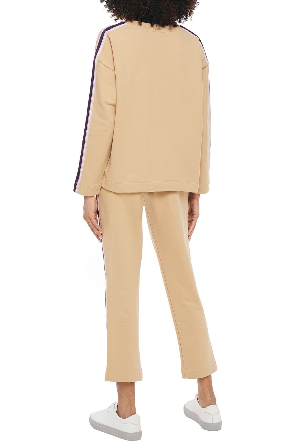 CHINTI & PARKER Striped French cotton-terry track pants