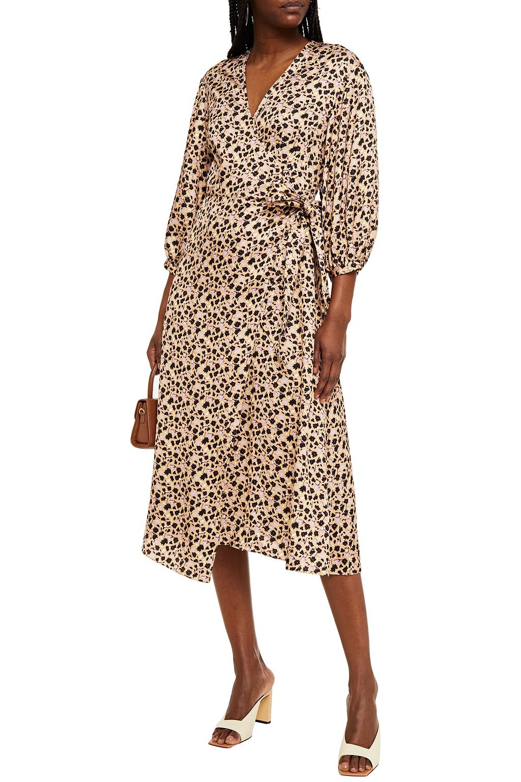 CHINTI & PARKER Gabriel floral-print satin-crepe midi wrap dress