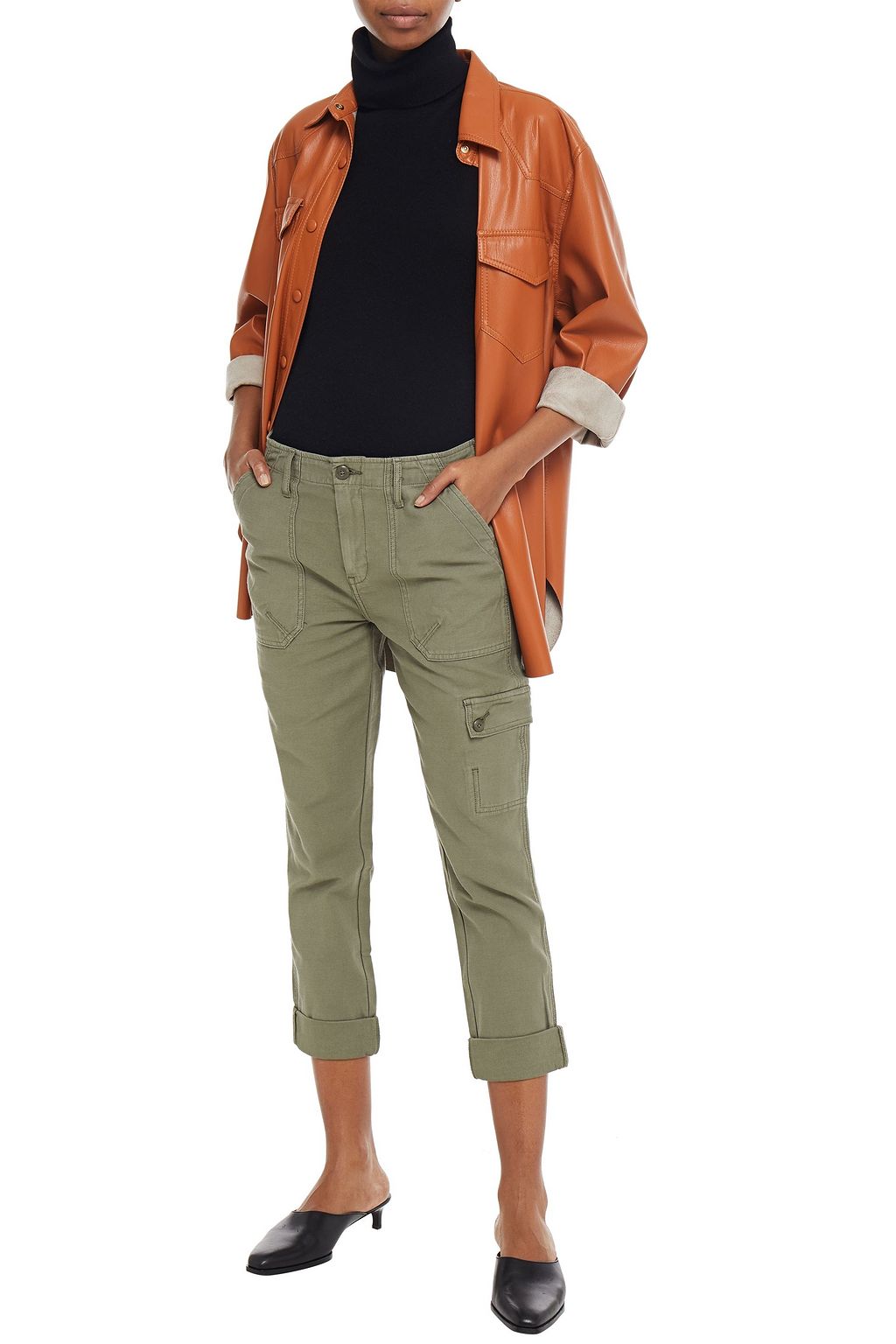 FRAME Cropped cotton tapered pants