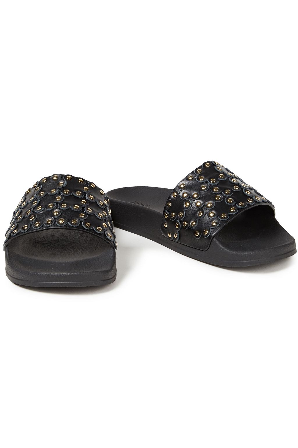 RED(V) Flower Puzzle studded laser-cut leather slides