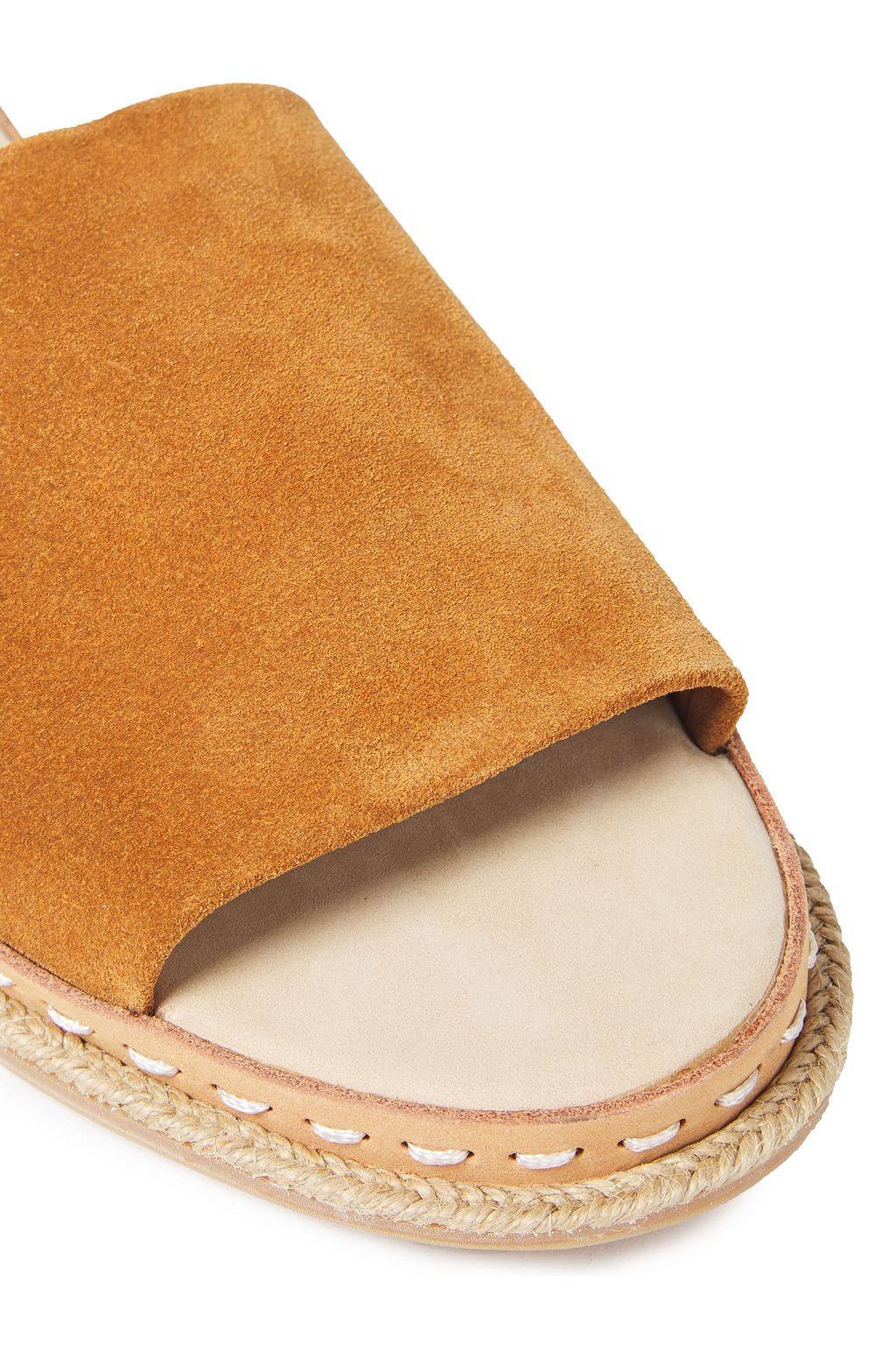 RAG & BONE Jute-trimmed suede slides
