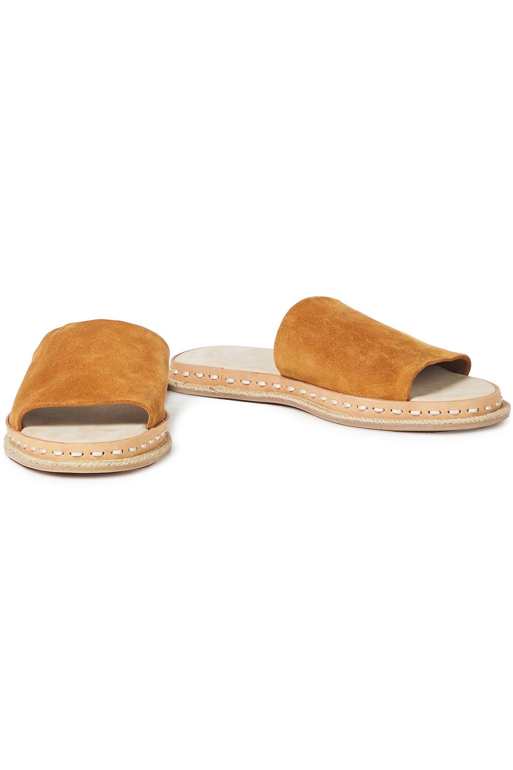 RAG & BONE Jute-trimmed suede slides