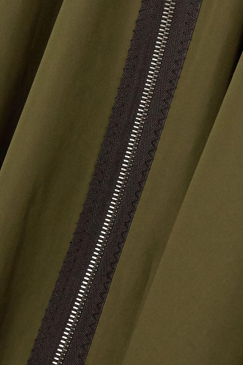 MARNI Gerafftes Kleid aus glänzendem Twill mit Lederbesatz