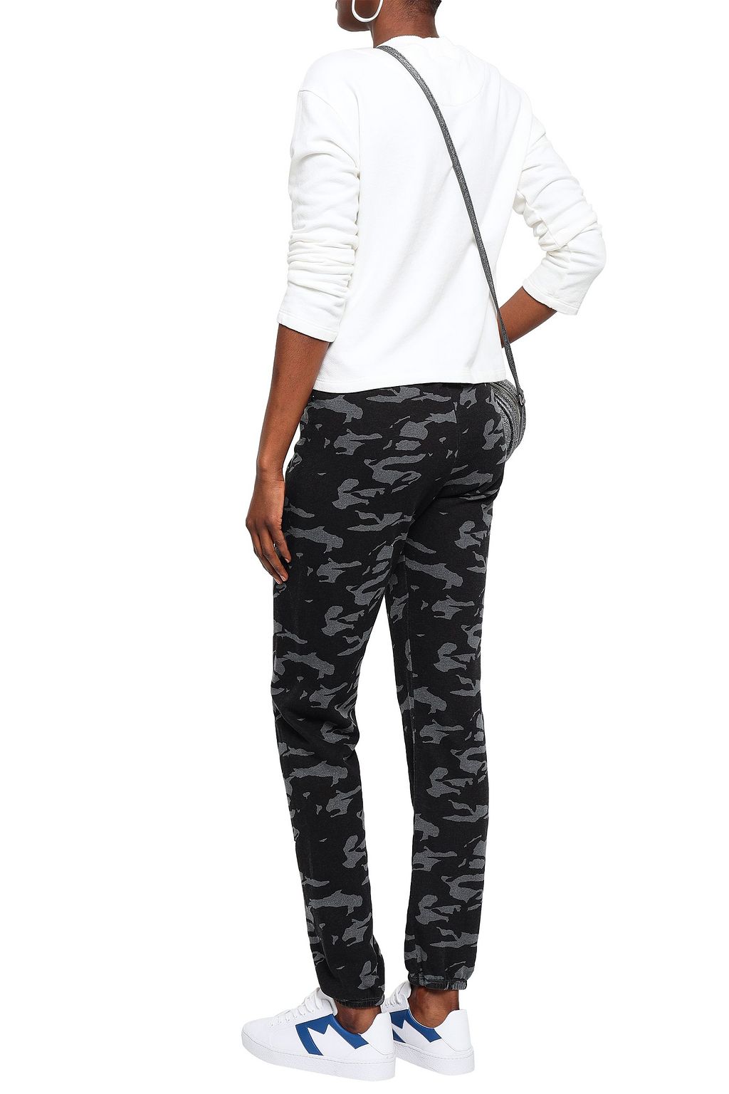 MONROW Printed jersey track pants