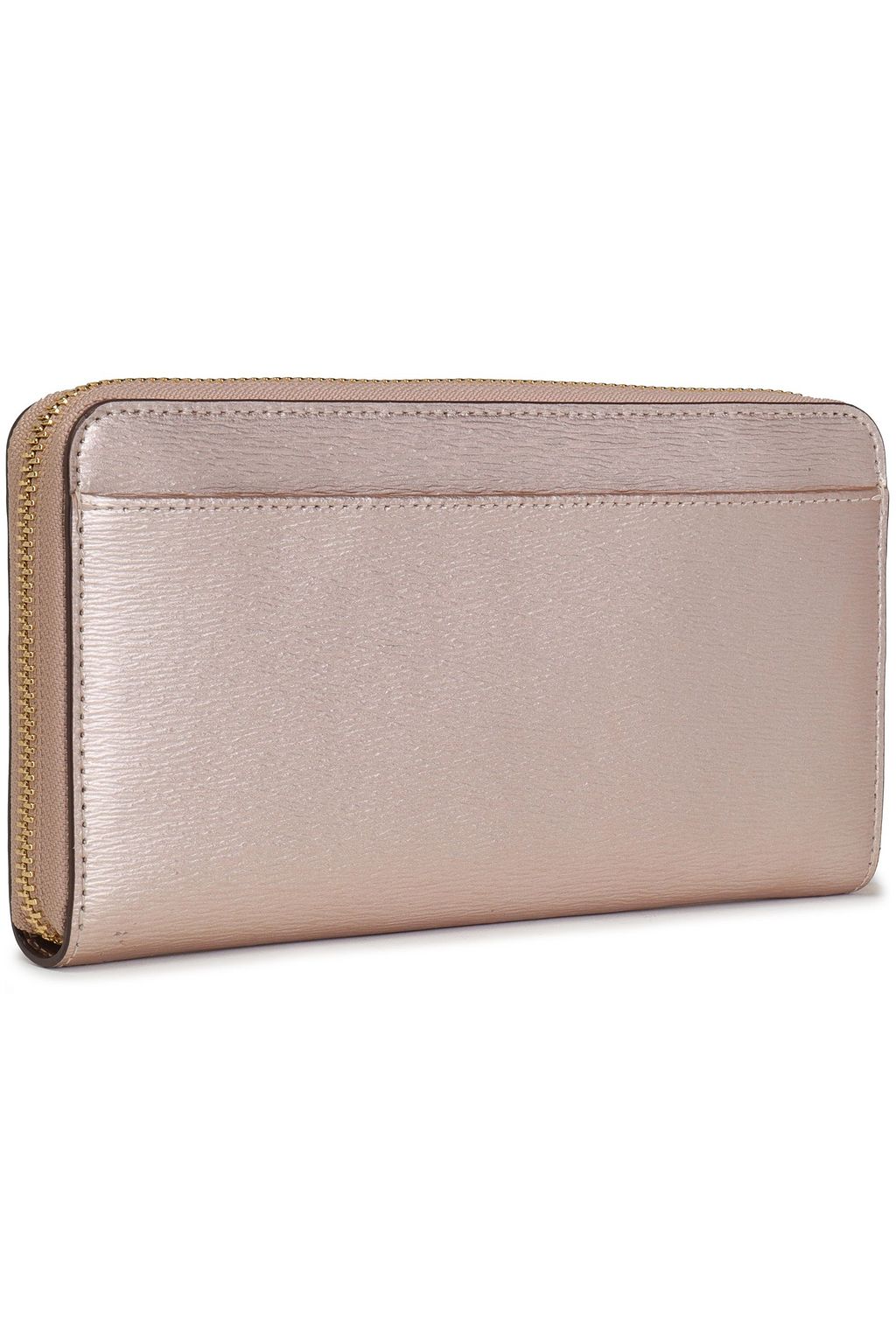 DKNY Metallic textured-leather wallet
