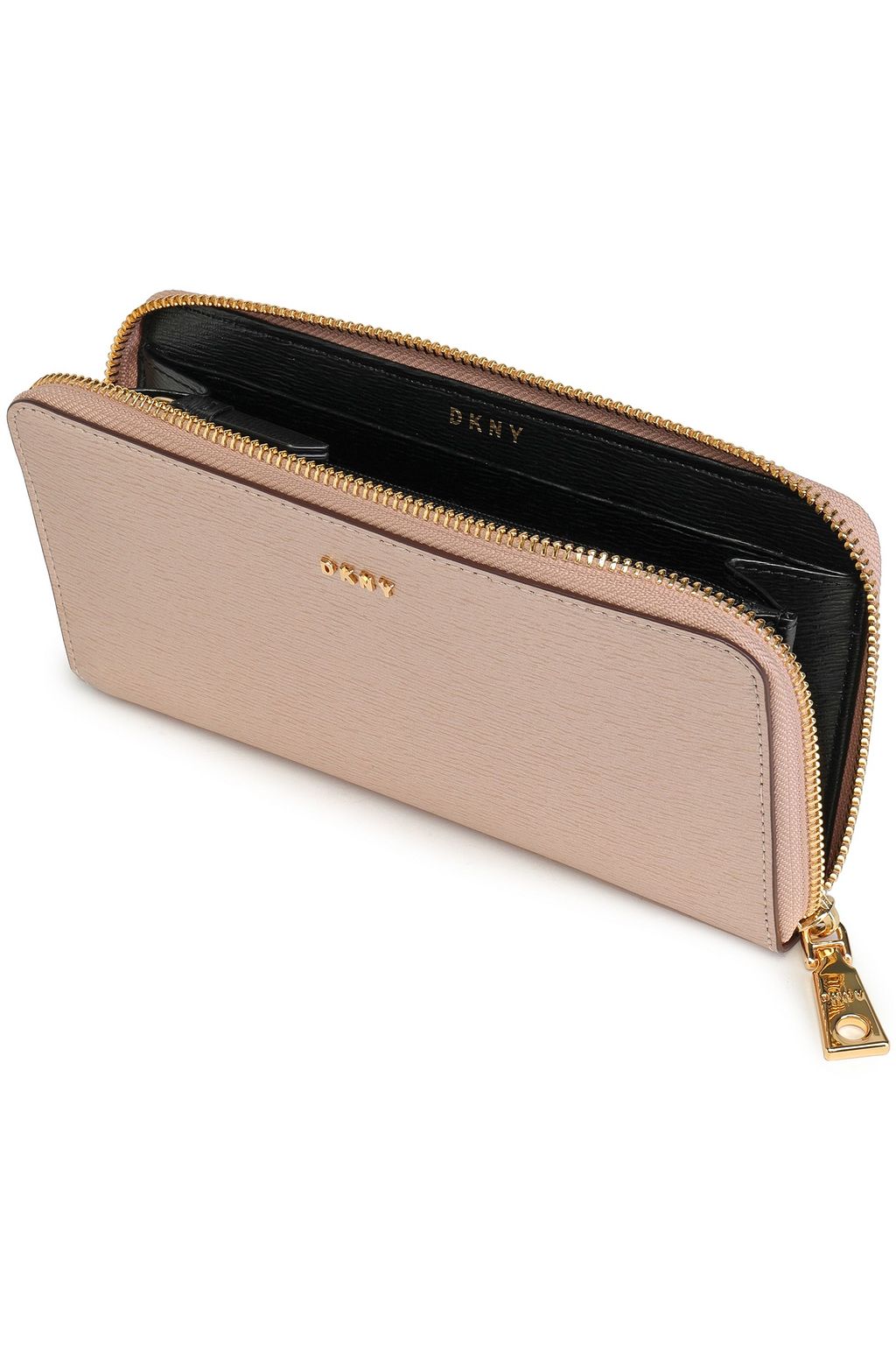 DKNY Metallic textured-leather wallet