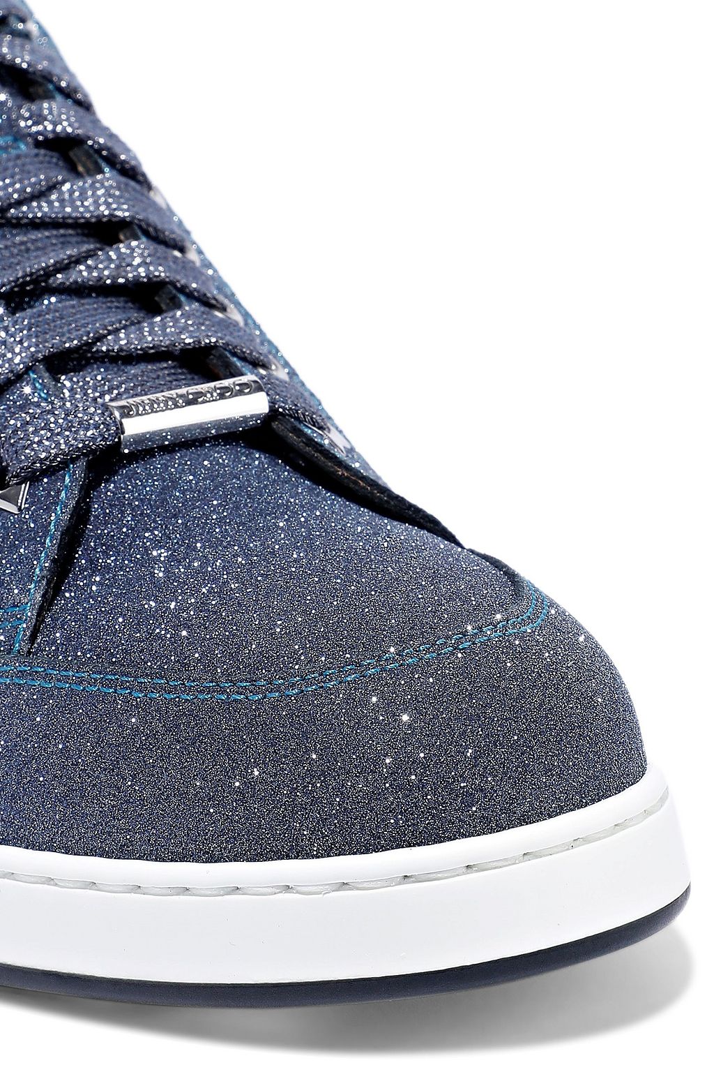 JIMMY CHOO Miami glittered leather sneakers