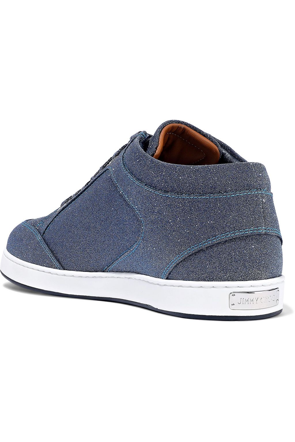 JIMMY CHOO Miami glittered leather sneakers
