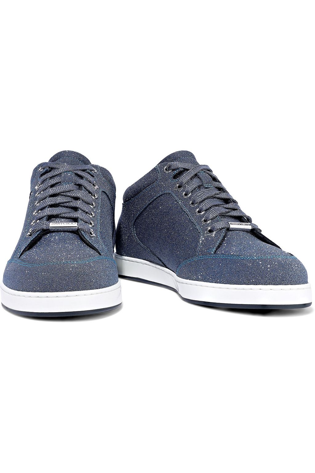 JIMMY CHOO Miami glittered leather sneakers