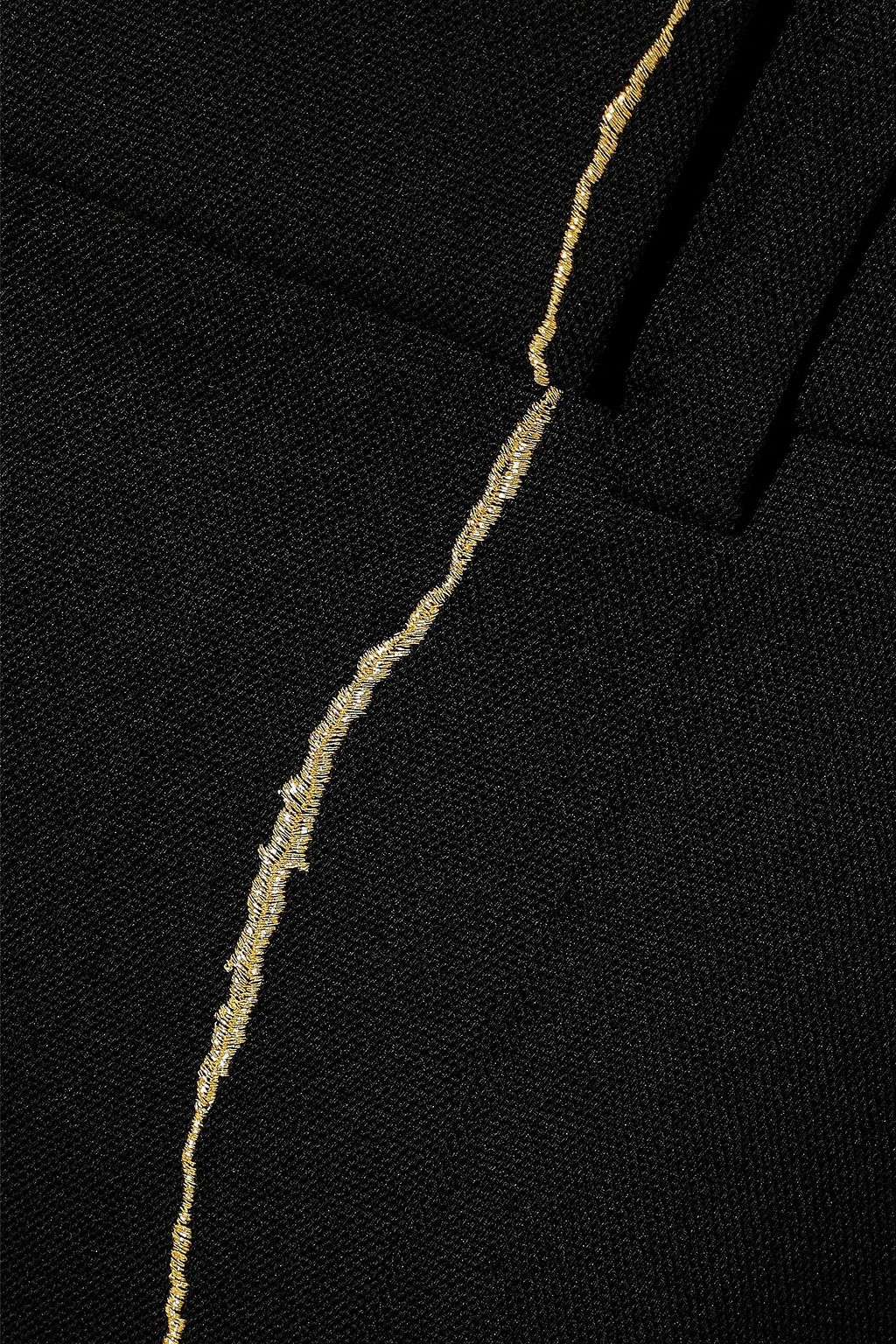 HAIDER ACKERMANN Metallic-trimmed grain de poudre wool straight-leg pants