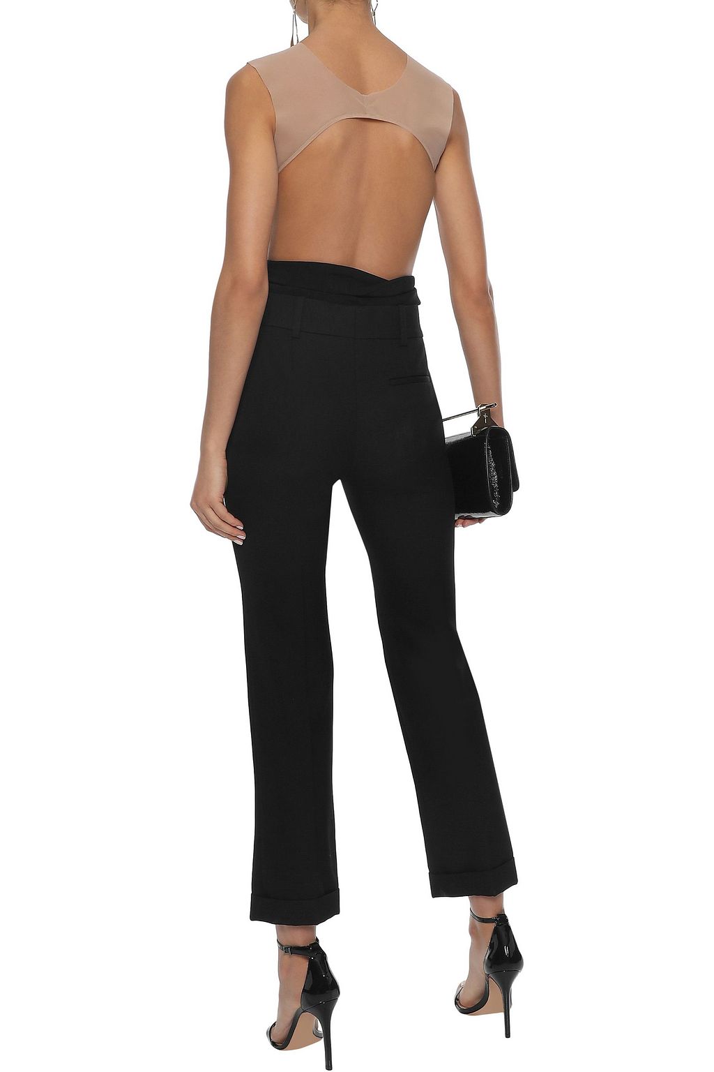 HAIDER ACKERMANN Metallic-trimmed grain de poudre wool straight-leg pants