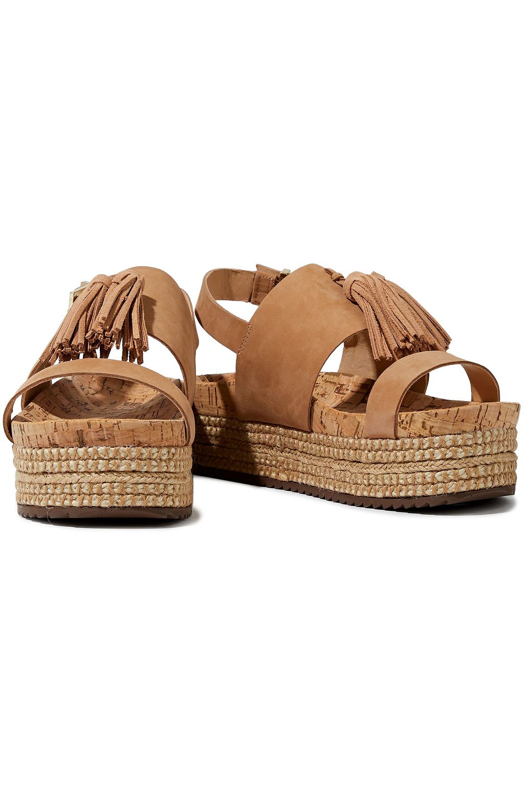 SCHUTZ Monica tasseled nubuck platform espadrille sandals