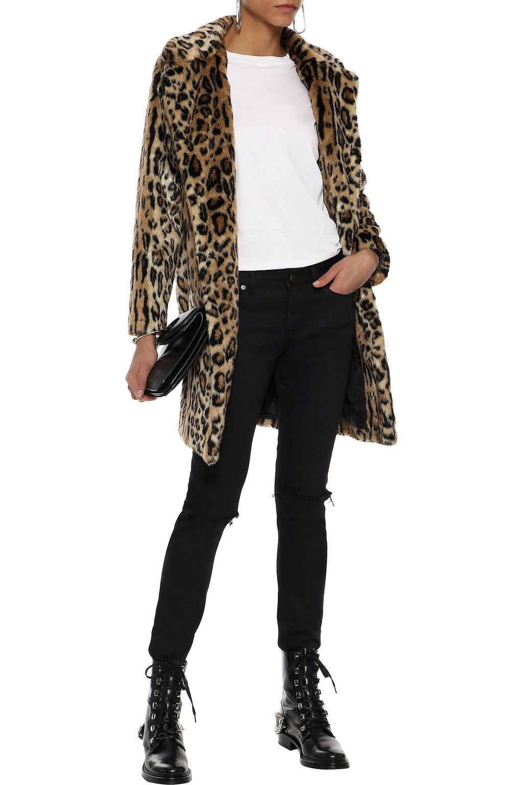 LINE Joan leopard-print faux fur coat