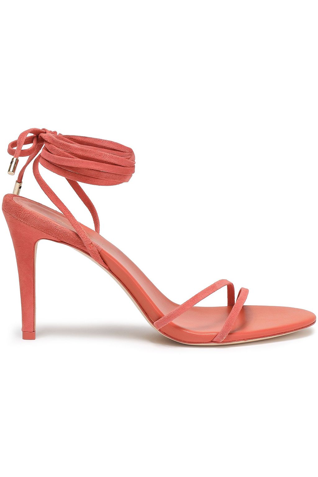 coral suede sandals