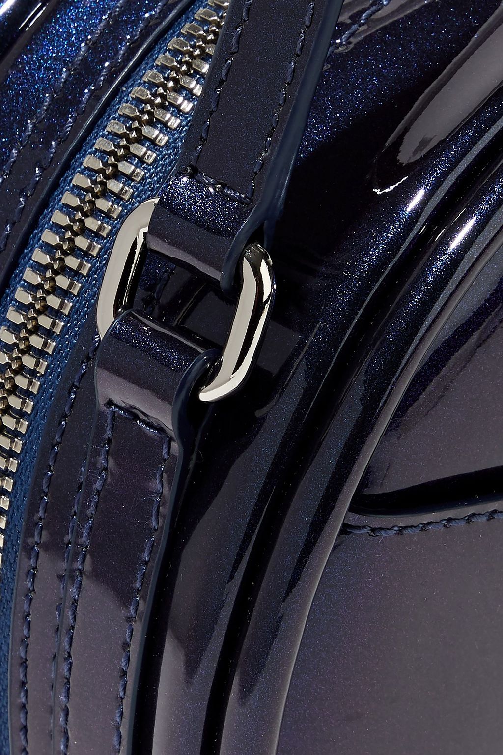 KARA Metallic patent-leather shoulder bag