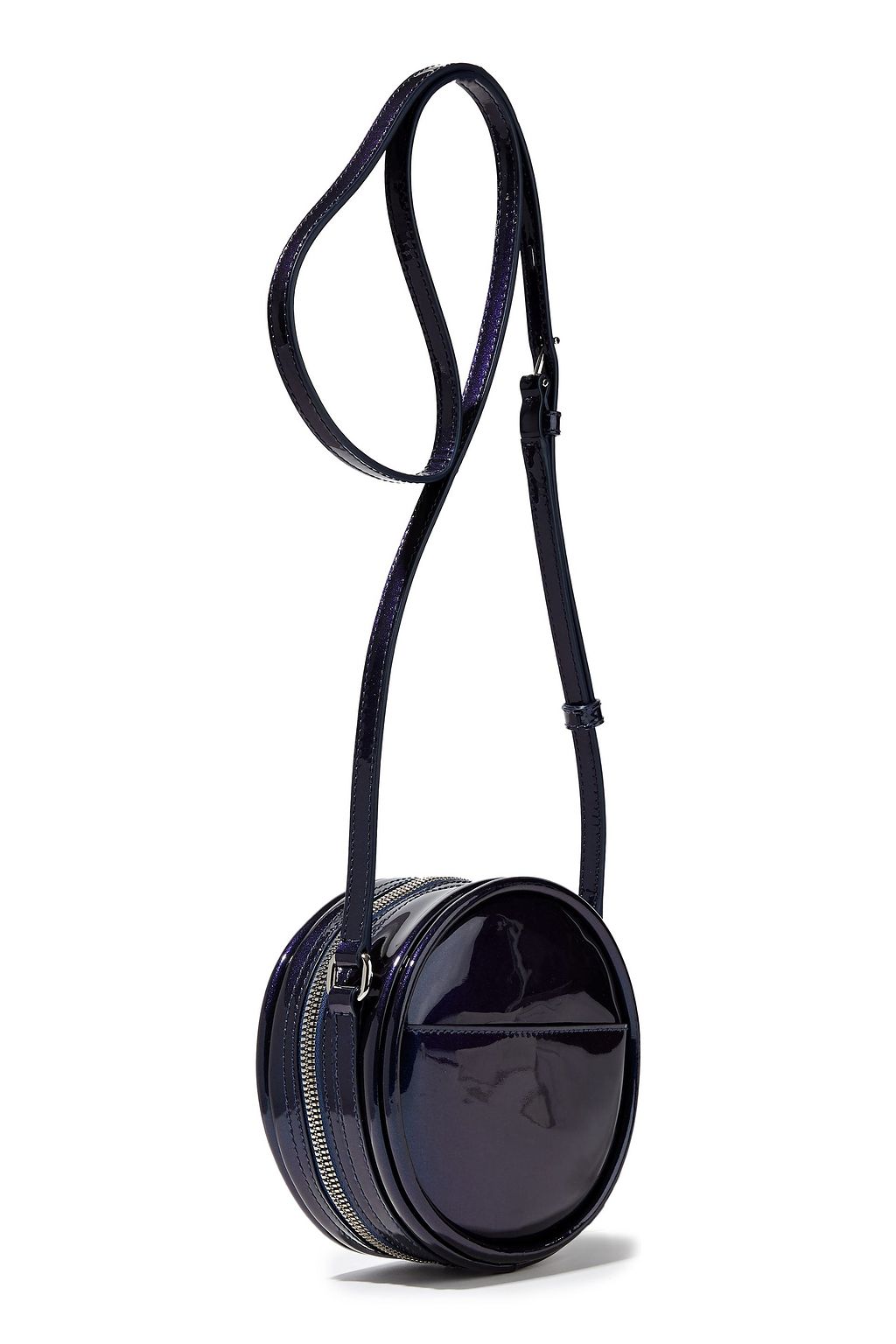KARA Metallic patent-leather shoulder bag