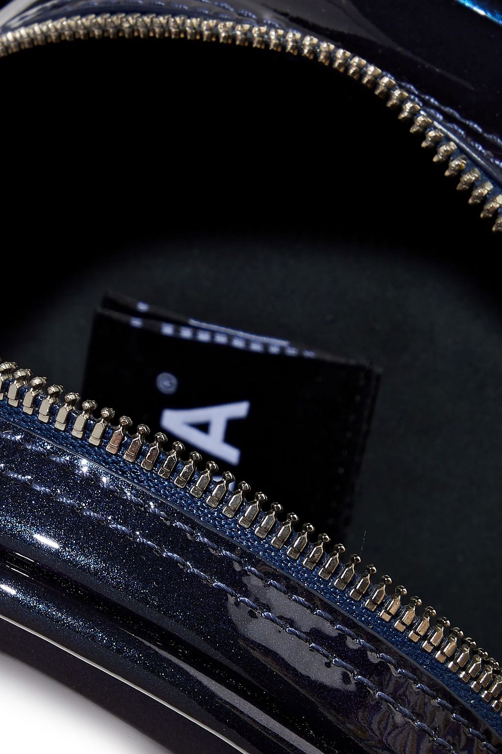 KARA Metallic patent-leather shoulder bag