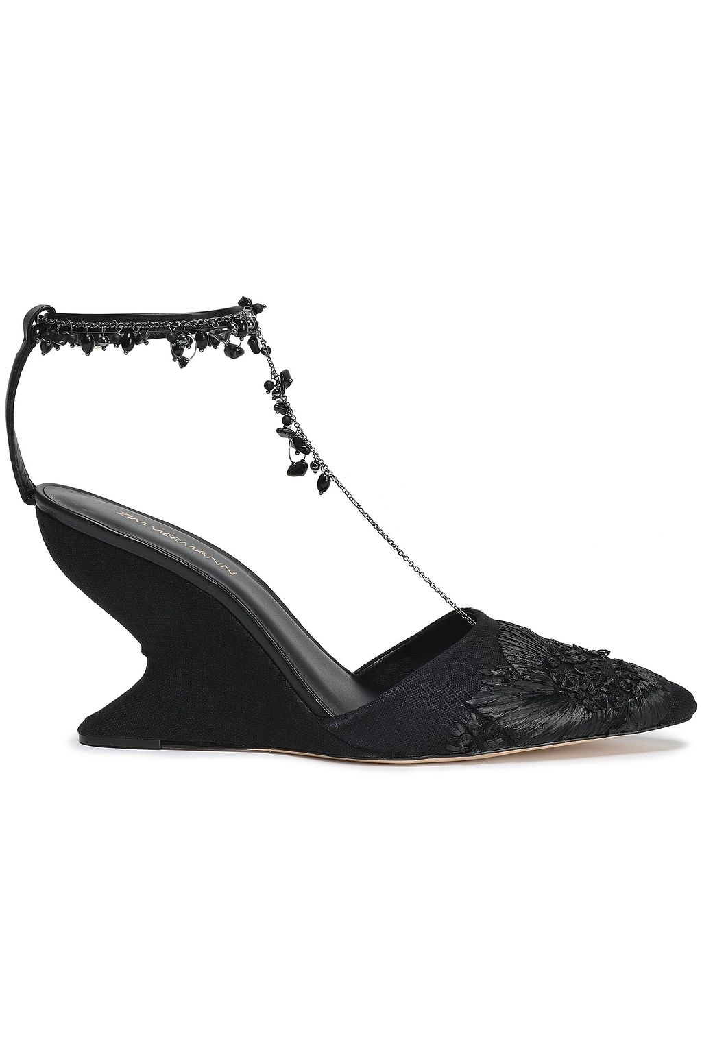 Canvas wedge pumps top