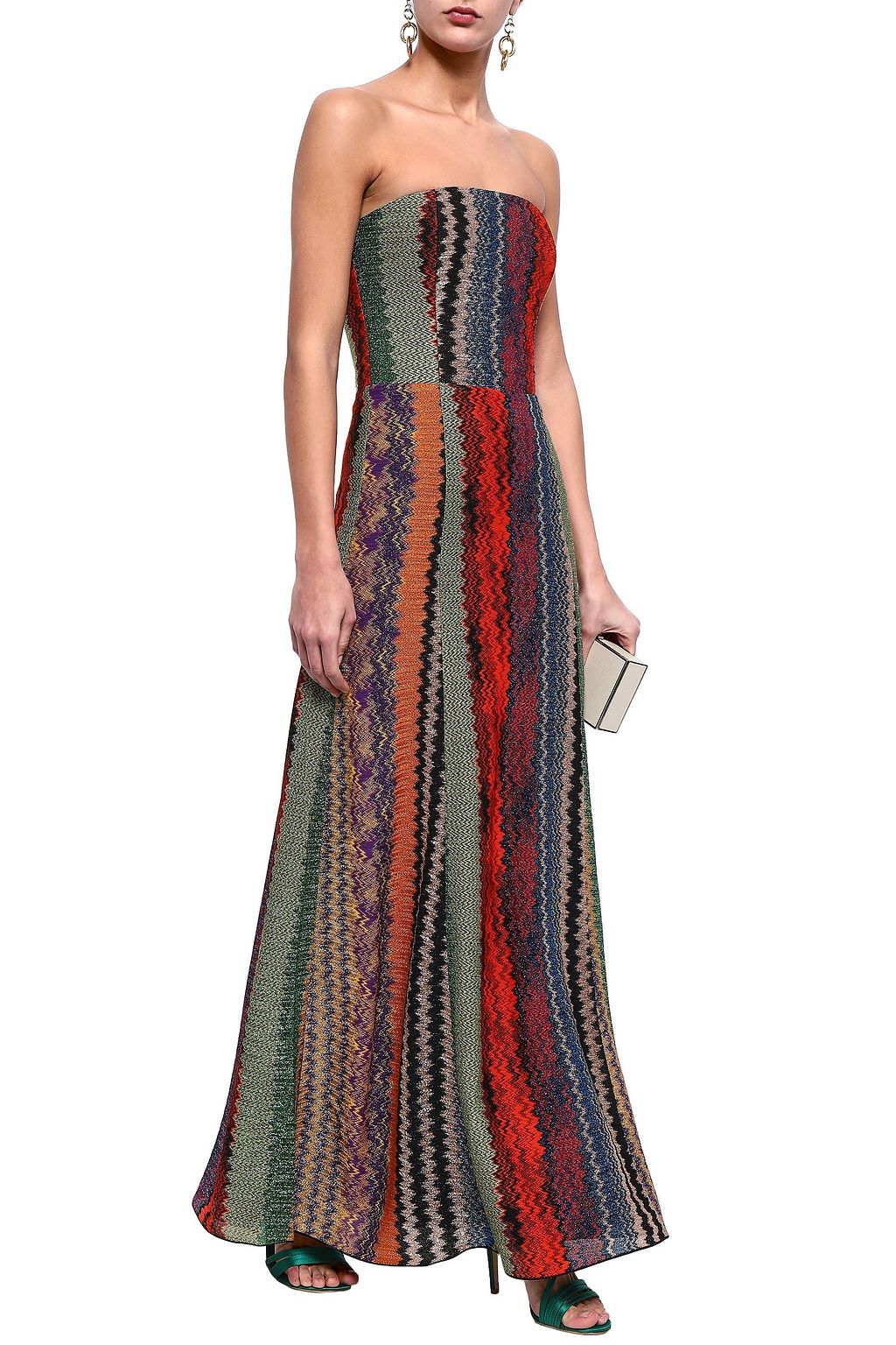 MISSONI Strapless crochet-knit gown