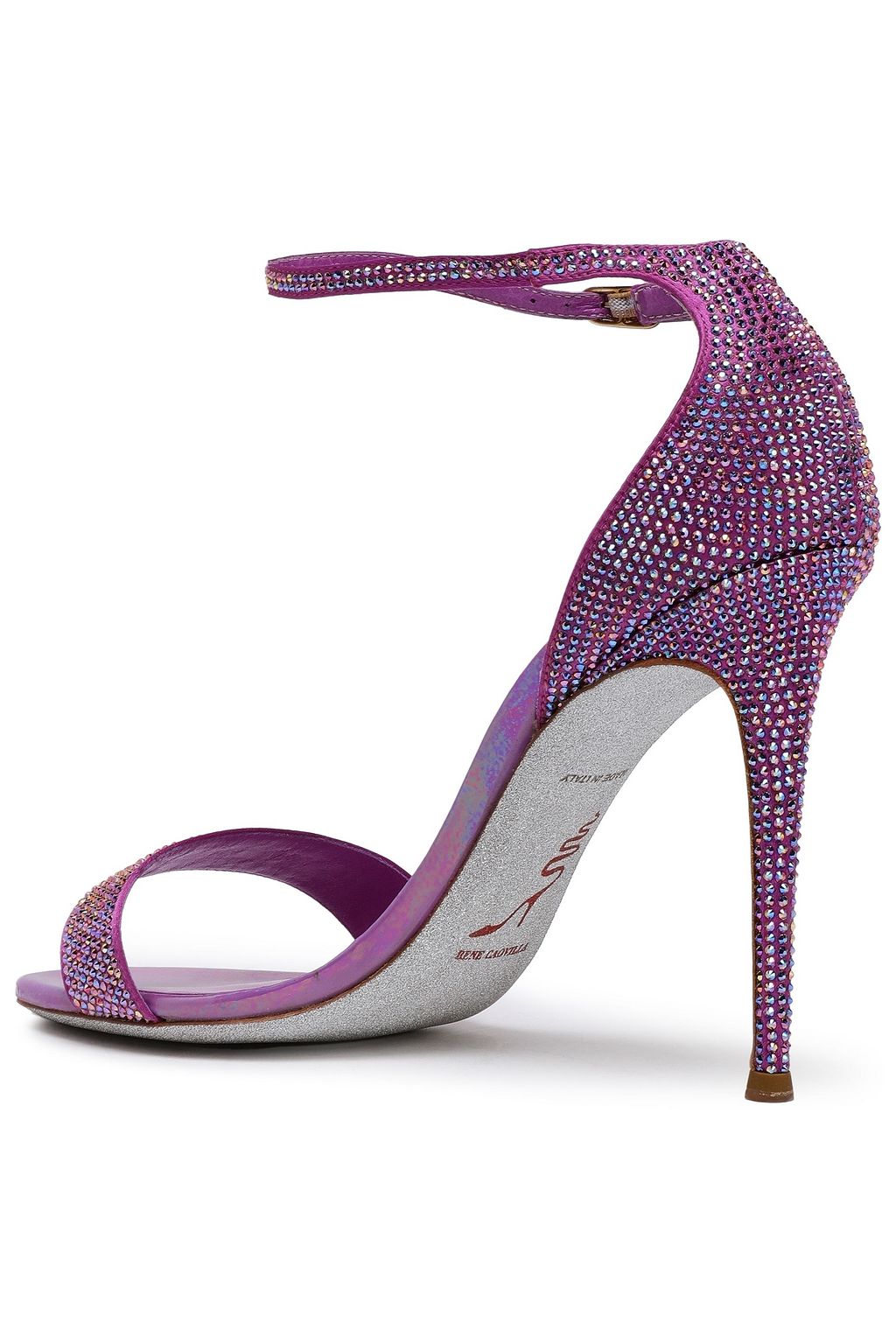 RENE' CAOVILLA Swarovski crystal-embellished satin sandals