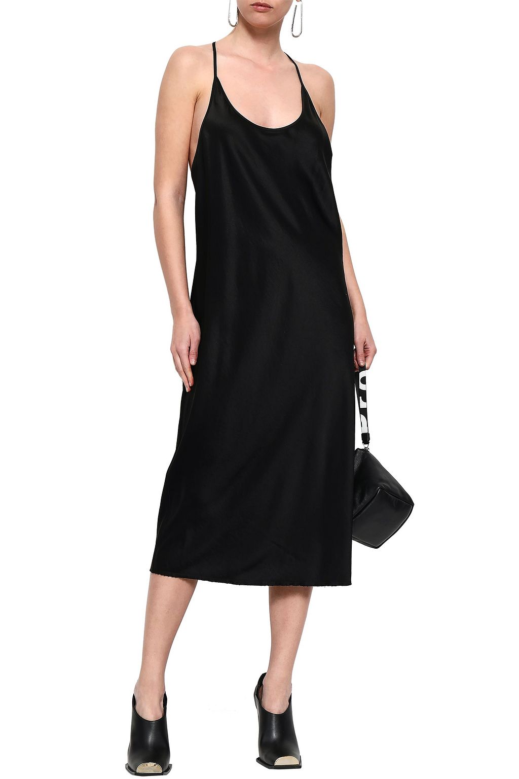 ALEXANDERWANG.T Crinkled-satin slip dress