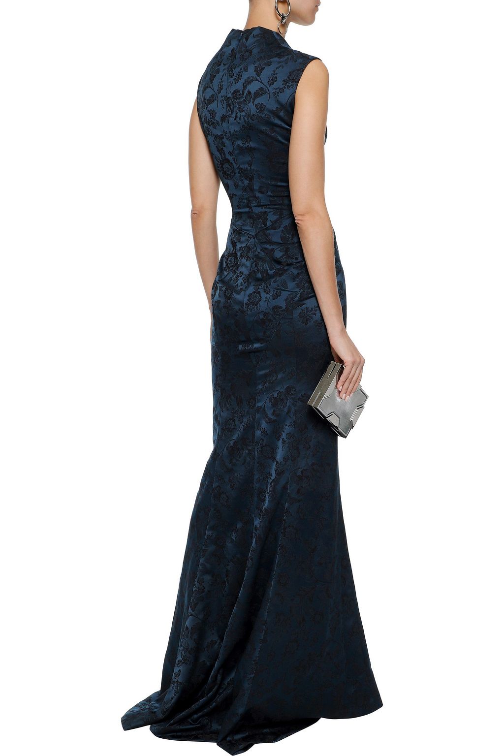 ZAC POSEN Fluted brocade gown