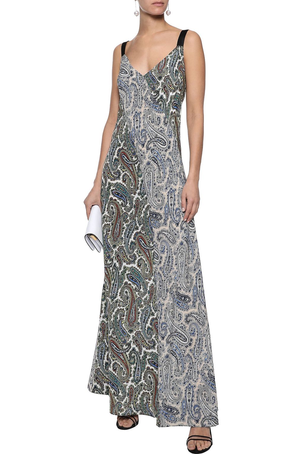 dvf paneled maxi dress