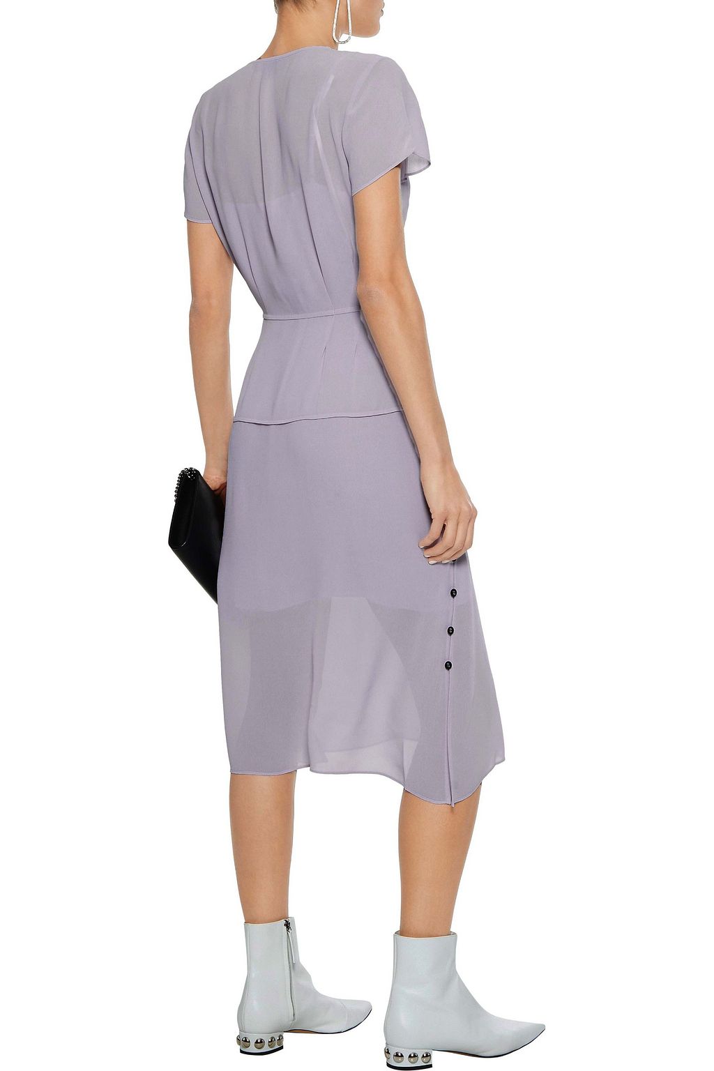 RAG & BONE McCormick button-detailed crepe de chine midi dress