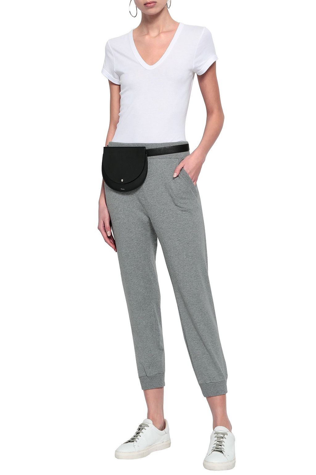 ENZA COSTA Cropped cotton-blend track pants