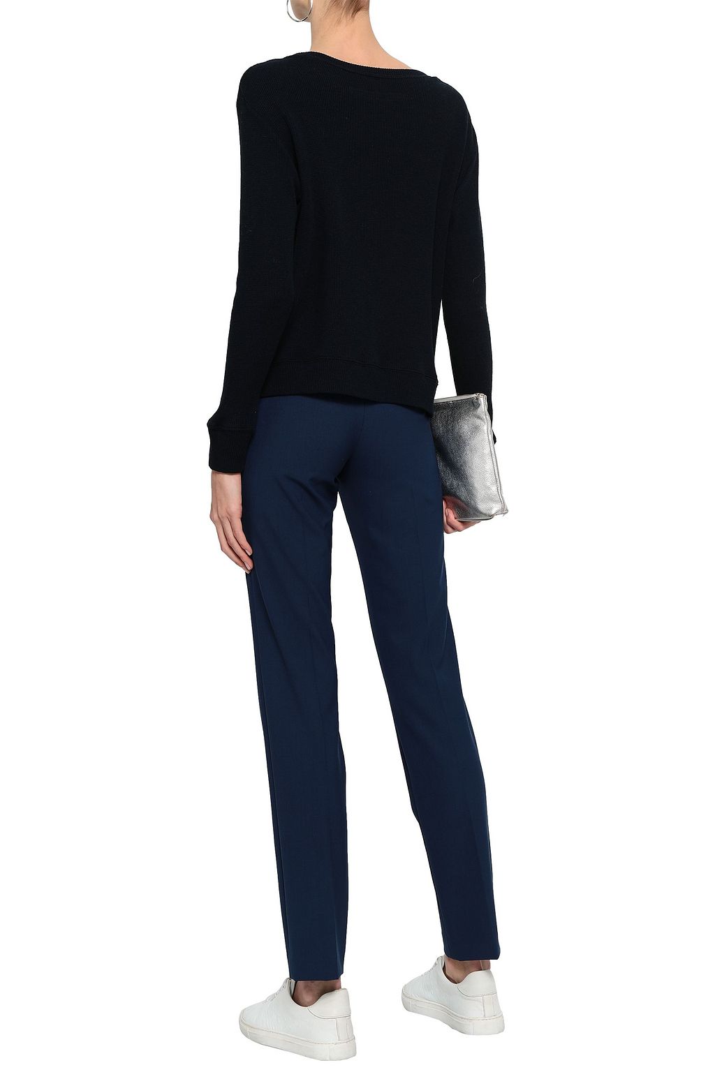 ENZA COSTA Waffle-knit cotton and cashmere-blend top