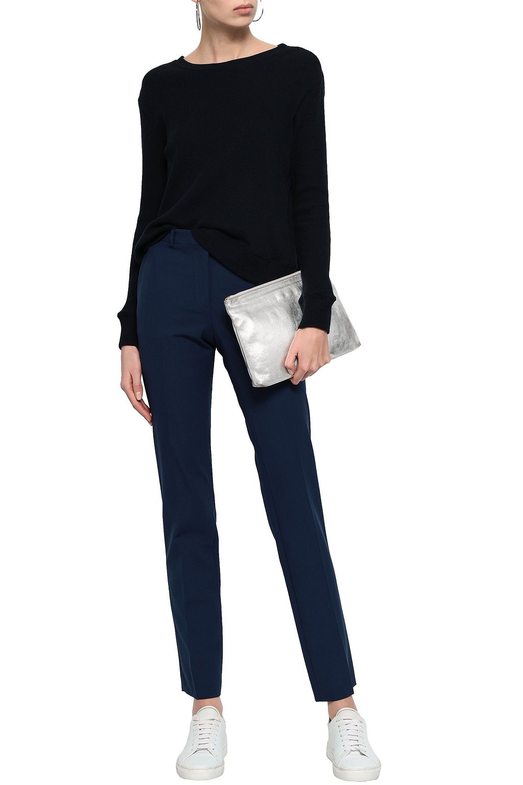ENZA COSTA Waffle-knit cotton and cashmere-blend top
